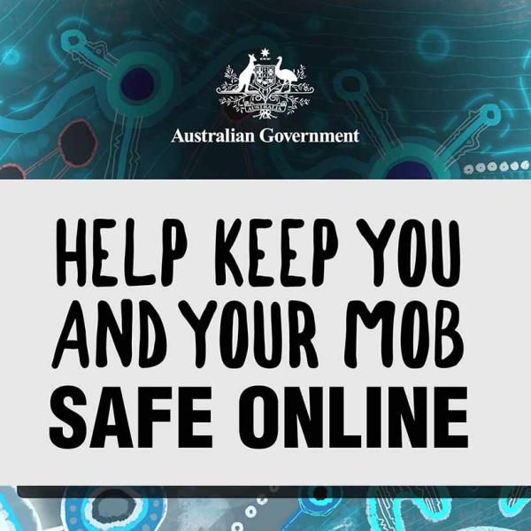 Decorative design "Help keep you and your mob safe online"