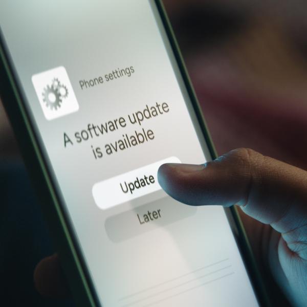 Phone with software update available written on it 